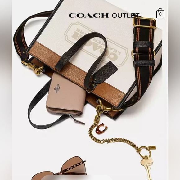 Coach Field Tote 30 Colorblock Black Tan Cream Tote Hand Shoulder Bag Fall Unise - Picture 5 of 15